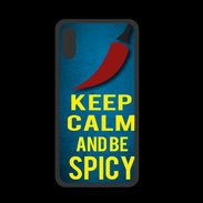 Coque  Iphone XS PREMIUM Keep Calm and Be Spicy Bleu