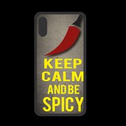 Coque  Iphone XS PREMIUM Keep Calm and Be Spicy Gris