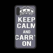 Coque  Iphone XS PREMIUM Keep Calm and Carry on Gris