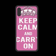 Coque  Iphone XS PREMIUM Keep Calm and Carry on Rose