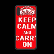 Coque  Iphone XS PREMIUM Keep Calm and Carry on Rouge