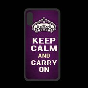 Coque  Iphone XS PREMIUM Keep Calm and Carry on Violet