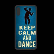 Coque  Iphone XS PREMIUM Keep Calm and Dance Bleu