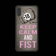 Coque  Iphone XS PREMIUM Keep Calm and Fist Gris