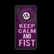 Coque  Iphone XS PREMIUM Keep Calm and Fist Violet