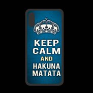 Coque  Iphone XS PREMIUM Keep Calm and Hakuna Matata Bleu