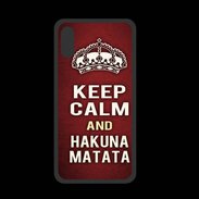 Coque  Iphone XS PREMIUM Keep Calm and Hakuna Matata Rouge