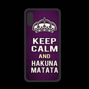 Coque  Iphone XS PREMIUM Keep Calm and Hakuna Matata Violet