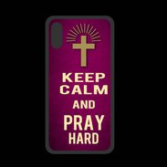 Coque  Iphone XS PREMIUM Keep Calm and Pray Christian Rose