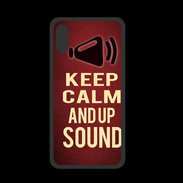 Coque  Iphone XS PREMIUM Keep Calm and Up Sound Rouge