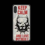 Coque  Iphone XS PREMIUM Keep calm pitbull 1 ZG