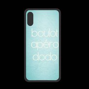 Coque  Iphone XS PREMIUM Boulot Apéro Dodo Turquoise ZG