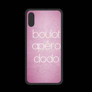Coque  Iphone XS PREMIUM Boulot Apéro Dodo Rose ZG