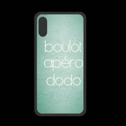 Coque  Iphone XS PREMIUM Boulot Apéro Dodo Vert ZG