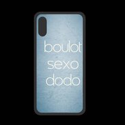 Coque  Iphone XS PREMIUM Boulot Sexo Dodo Bleu ZG