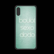 Coque  Iphone XS PREMIUM Boulot Sexo Dodo Vert ZG