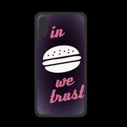 Coque  Iphone XS PREMIUM In Burger We trust Rouge ZG