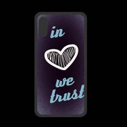 Coque  Iphone XS PREMIUM In Love We trust Bleu ZG