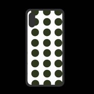 Coque  Iphone XS PREMIUM pois vert foncé