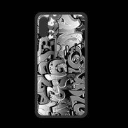 Coque  Iphone X PREMIUM graffiti seamless background en noir et blanc