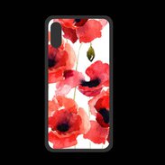 Coque  Iphone X PREMIUM Illustration de coquelicots