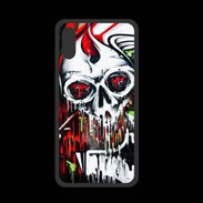 Coque  Iphone X PREMIUM Tête de mort Graffiti couleur