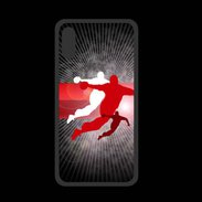 Coque  Iphone X PREMIUM Illustration Handball en noir et rouge