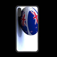 Coque  Iphone X PREMIUM Ballon de rugby Nouvelle Zélande