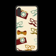 Coque  Iphone X PREMIUM Moustache lunette et chapeau
