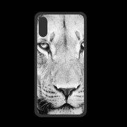 Coque  Iphone X PREMIUM Lion en noir et blanc