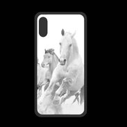 Coque  Iphone X PREMIUM Chevaux en noir et blanc