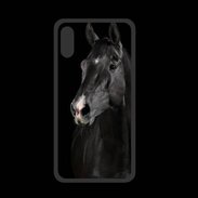 Coque  Iphone X PREMIUM Cheval noir