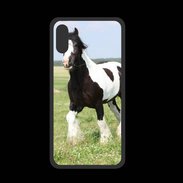 Coque  Iphone X PREMIUM Cheval noir et blanc 5
