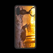 Coque  Iphone X PREMIUM Cerf au couché de soleil 600