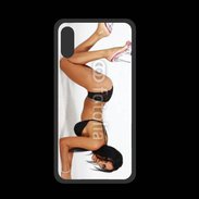 Coque  Iphone X PREMIUM Femme brune sexy avec talon aiguille