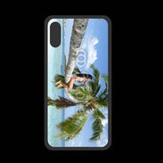 Coque  Iphone X PREMIUM Palmier et charme sur la plage