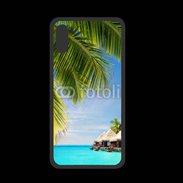 Coque  Iphone X PREMIUM Palmier et bungalow dans l'océan indien