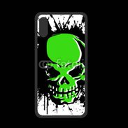Coque  Iphone X PREMIUM Tête de mort en vert et noir