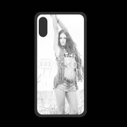 Coque  Iphone X PREMIUM Hippie noir et blanc