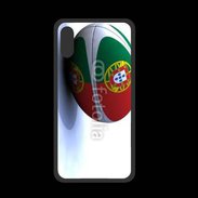 Coque  Iphone X PREMIUM Ballon de rugby Portugal