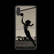 Coque  Iphone X PREMIUM Beach Volley en noir et blanc 115