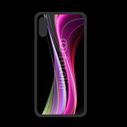 Coque  Iphone X PREMIUM Abstract multicolor sur fond noir
