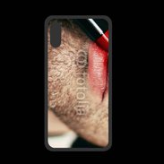 Coque  Iphone X PREMIUM bouche homme rouge