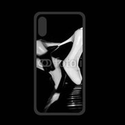 Coque  Iphone X PREMIUM Escarpin blanc sur piano