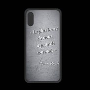 Coque  Iphone X PREMIUM Brave Noir Citation Oscar Wilde