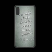 Coque  Iphone X PREMIUM Fous sages Vert Citation Oscar Wilde