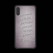 Coque  Iphone X PREMIUM Fous sages Violet Citation Oscar Wilde
