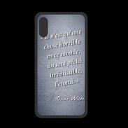 Coque  Iphone X PREMIUM Horrible ennui Bleu Citation Oscar Wilde