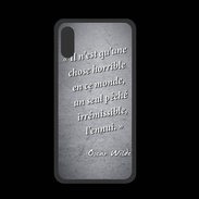Coque  Iphone X PREMIUM Horrible ennui Noir Citation Oscar Wilde