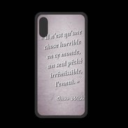 Coque  Iphone X PREMIUM Horrible ennui Rose Citation Oscar Wilde